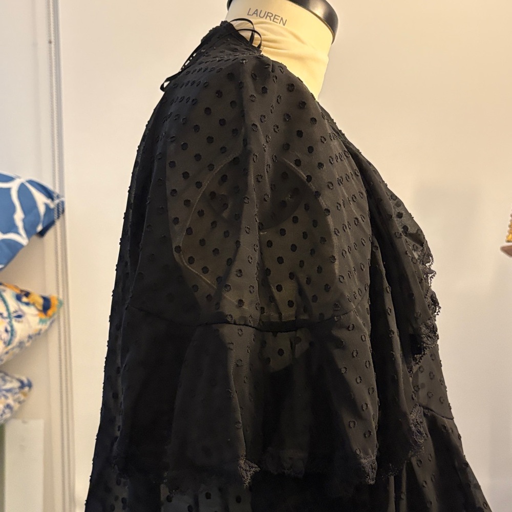 Zara Black Sheer Layered Blouse - Picture 10 of 14